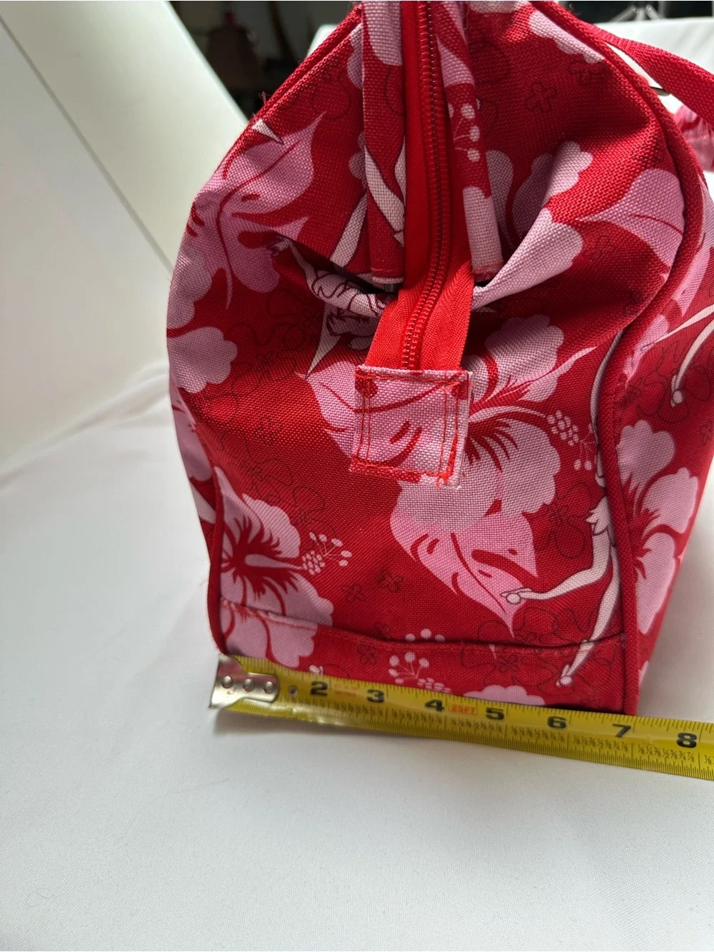 DISNEY TRADER JOE’S PRINT TINKER BELL DUFFEL TRAVEL BAG HAWAIIAN HIBISCUS FLORAL